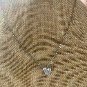 Fashion  Heart Pendant Necklace with Clear Crystal